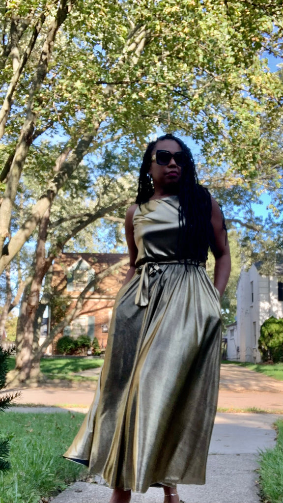 Gold Lame Cocktail Dress – Thrift On the Ave.