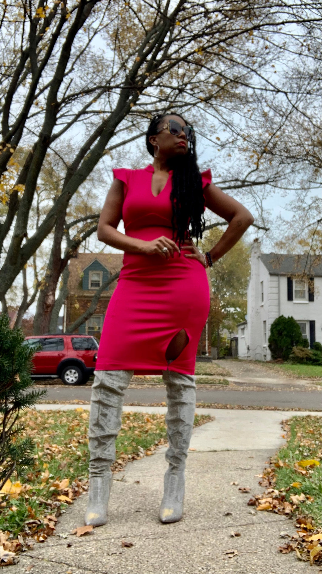 Hot Pink Bodycon Dress – Thrift On the Ave Hot Pink Bodycon Dress – Thrift On the Ave