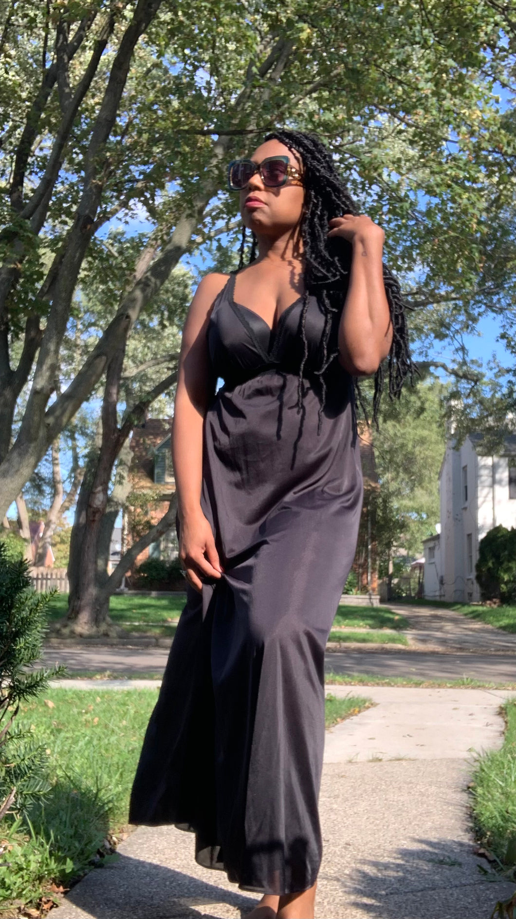 Black Negligee / Slip Dress – Thrift On the Ave.