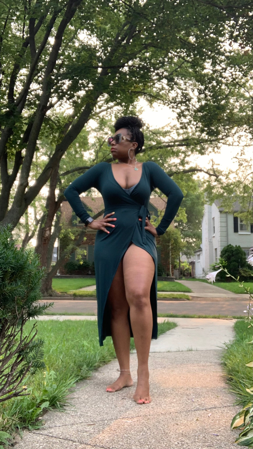 Emerald Green Wrap Dress Thrift On the Ave. Emerald Green Wrap Dress Thrift On the Ave.