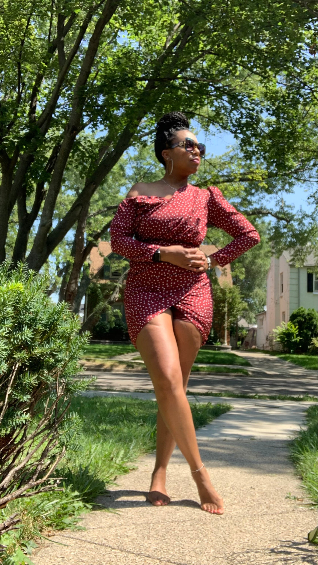 Asymmetric Polka Dot Mini Dress Thrift On the Ave. Asymmetric Polka Dot Mini Dress Thrift On the Ave.